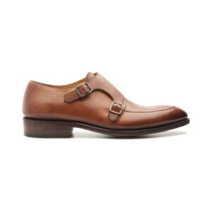 Quvadi Double Monk Strap In London Tan