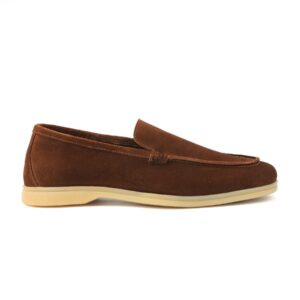 Quvadi Belgian Loafer in Suede Brown