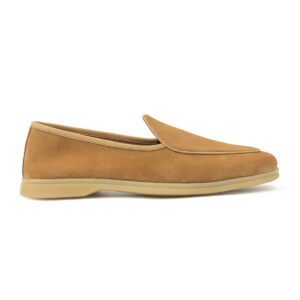 Quvadi Belgian Loafer in Suede Tan