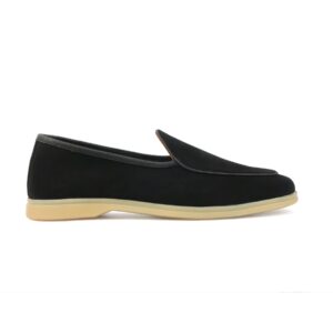 Quvadi Belgian Loafer in Suede Black