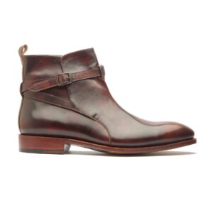 Quvadi Jodhpuri Boot In Suede Brown Red
