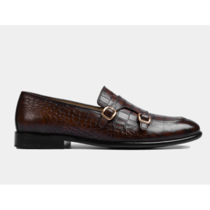 Quvadi Double buckle loafer in Croc Leather