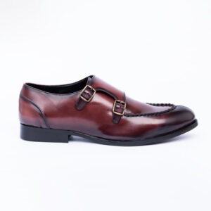 Quvadi MONK STRAPS WITH TOE STITCH-CHERRY