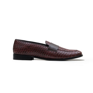 Quvadi Woven Patent Slip-On In Brown Red