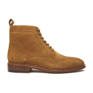 Quvadi Wingtip Derby Boot - Tan Suede