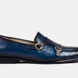 Quvadi Valeria Croc Blue Slip-On In Blue