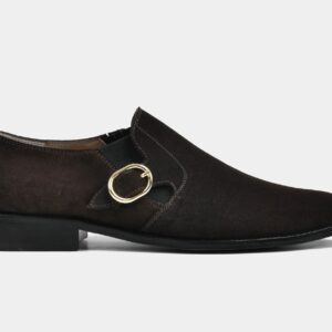 Quvadi  MEN BROWN SINGLE MONK SLIP-ON