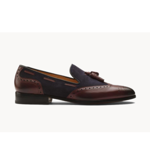 Quvadi Austin Navy Blue Burgundy Tassel