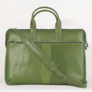 Allwentoe Premium Green Leather Laptop Shoulder Strap -15.6 Inches
