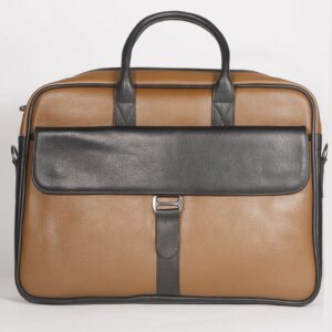 Allwentoe Two-Tone Executive Leather Office Bag -15.6 Inches